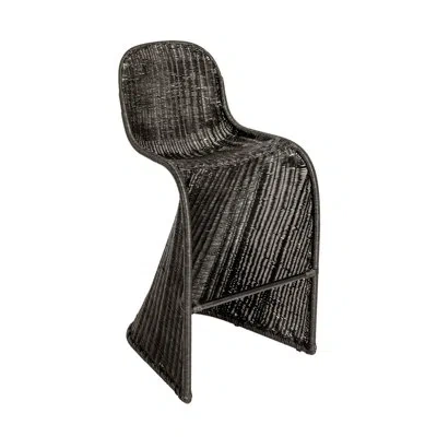 Rowena Interiors Amalfi S-frame Woven Stool In Black