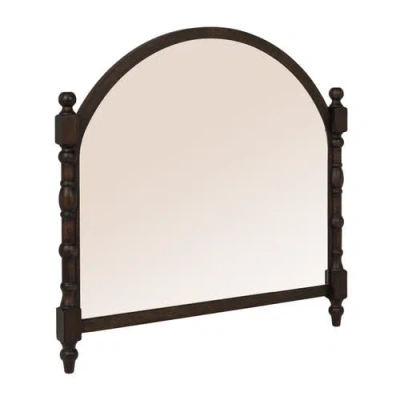 Rowena Interiors Arched Wall Mirror With Wooden Dowel Frame In Brown
