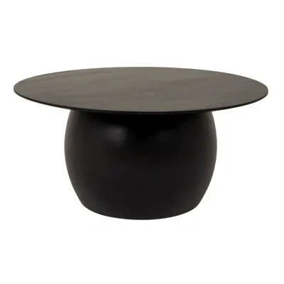 Rowena Interiors Asher Modern Mango Wood Round Accent Table In Black