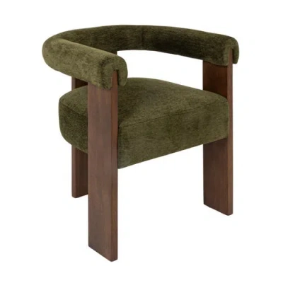 Rowena Interiors Barrel Back Accent Chair In Green
