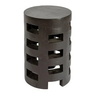 Rowena Interiors Bennett Broxton Solid Wood Decorative Stool In Black