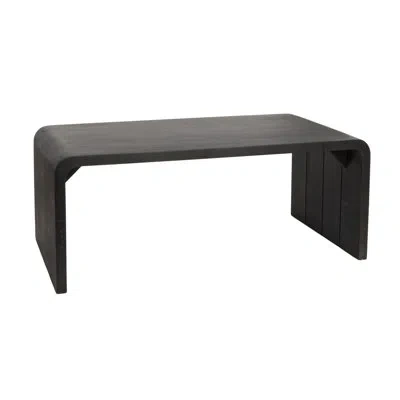 Rowena Interiors Clyde Modern Waterfall Edge Mango Wood Coffee Table In Black