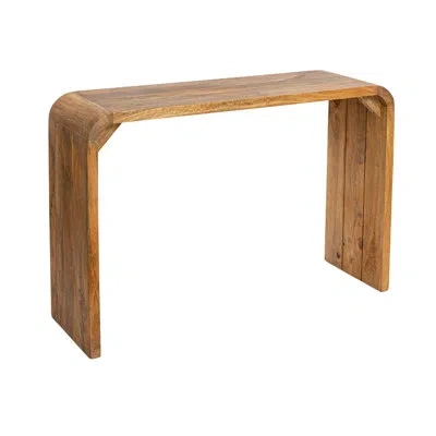 Rowena Interiors Clyde Modern Waterfall Edge Mango Wood Console Table In Brown