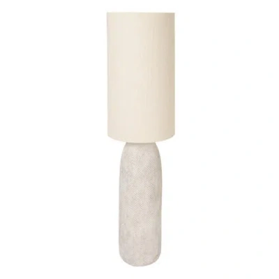 Rowena Interiors Cream Stoneware Floor Lamp With Linen Shade