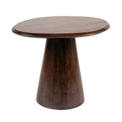 Rowena Interiors Declan Asymmetrical Organic-shaped Mango Wood Accent Table With Brushed Texture Finish In Walnut