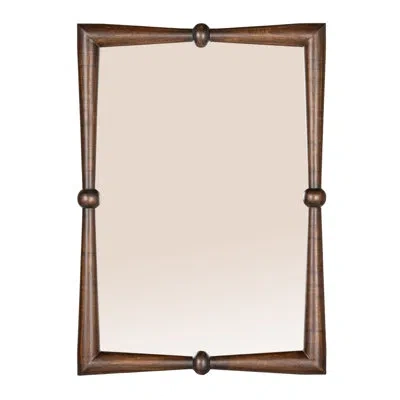 Rowena Interiors Eli Modern Walnut Finish Mango Wood Wall Mirror In Brown