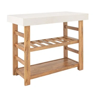 Rowena Interiors Evie 45'' Marble Top Console Table In White