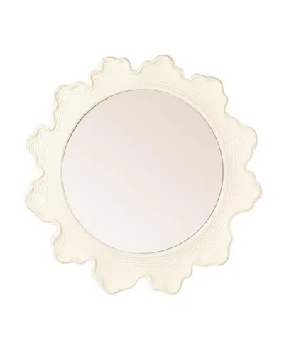 Rowena Interiors Faux Bois Round Metal Wall Mirror In Neutral