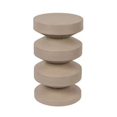 Rowena Interiors Greenpoint Metal Accordion Side Table In Beige