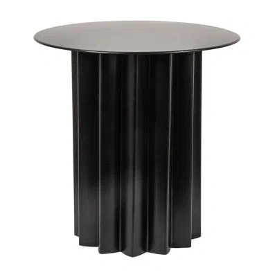 Rowena Interiors Greenpoint Pleated Metal Side Table In Black