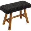 Rowena Interiors Handwoven Rectangular Stool In Black