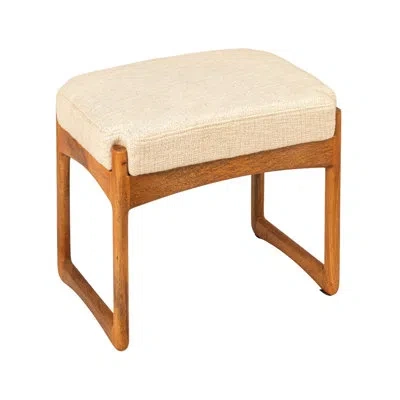 Rowena Interiors Mango Wood And Boucle Stool In Brown;cream