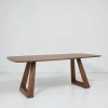 Rowena Interiors Mango Wood Rectangular Dining Table With Angular Base In Brown
