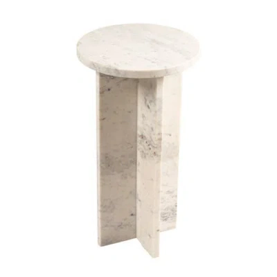 Rowena Interiors Martini Accent Table With Interlocking Cross Base In White