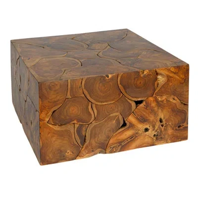 Rowena Interiors Mesa Teak Root Slice Coffee Table In Brown
