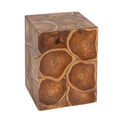 Rowena Interiors Mesa Teakwood Root Square End Table In Brown