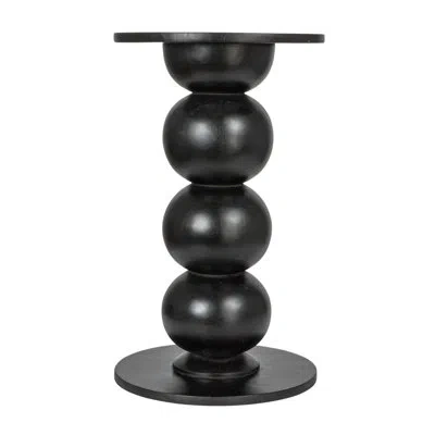 Rowena Interiors Nolan Round Mango Wood Over-sized Bubble End Table In Black