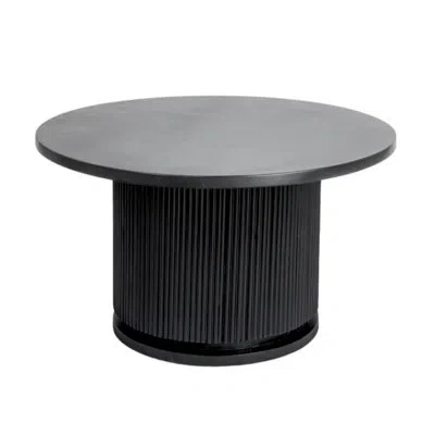 Rowena Interiors Octavia 30" Mango Solid Wood Pedestal Table In Black