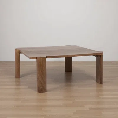 Rowena Interiors Quincy Square Mango Wood Coffee Table In Walnut