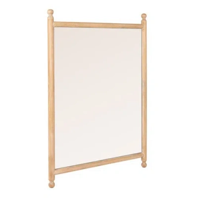 Rowena Interiors Rectangular Dowel Frame Wall Mirror With Finial Accents In Brown