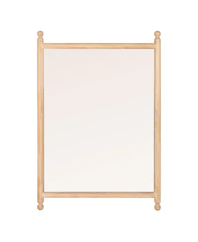 Rowena Interiors Rectangular Wall Mirror With Wood Dowel Frame In Brown