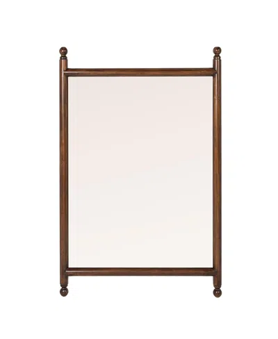 Rowena Interiors Rectangular Wall Mirror With Wooden Dowel Frame In Brown