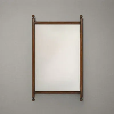 Rowena Interiors Rectangular Wall Mirror With Wooden Dowel Frame In Brown