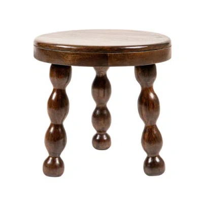 Rowena Interiors Round Accent Table With Dowel Tri-pod Legs In Brown