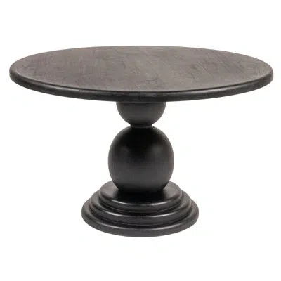 Rowena Interiors Round Mango Wood Bulbed Pedestal Coffee Table In Black