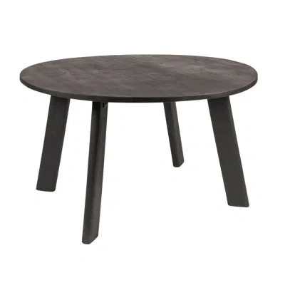 Rowena Interiors Round Mango Wood Dining Table In Matte Black