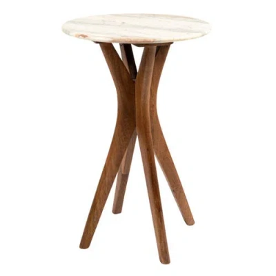 Rowena Interiors Round Martini Accent Table In Brown