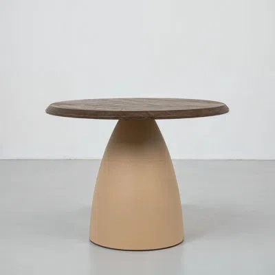 Rowena Interiors Round Side Table With Metal Base And Mango Wood Top In Natural