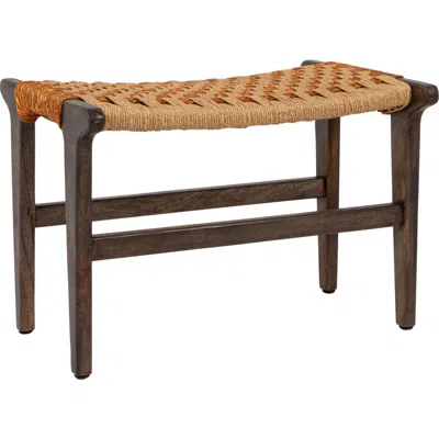 Rowena Interiors Rustic Woven Top Stool In Brown