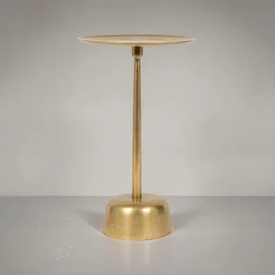 Rowena Interiors Samuel Vintage Aluminum Side Table In Gold