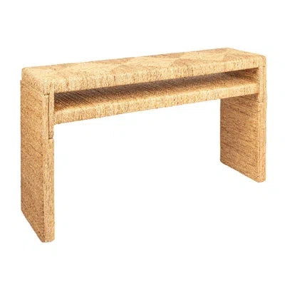Rowena Interiors Seagrove Long Acacia Wood And Water Hyacinth Console Table In Brown