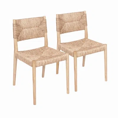 Rowena Interiors Seagrove Woven Water Hyacinth And Rubberwood Chair In Brown