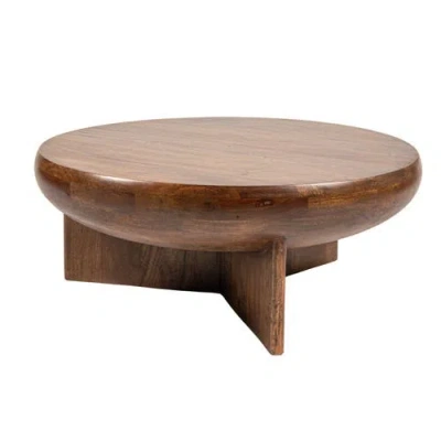Rowena Interiors Semi-sphere Coffee Table With Solid Legs In Brown
