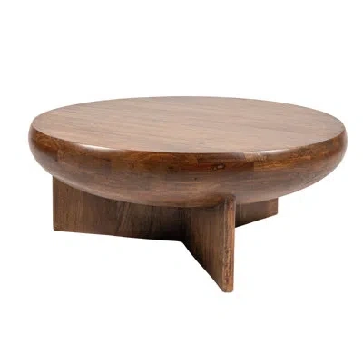 Rowena Interiors Semi-sphere Mango Wood Coffee Table With Solid Legs In Walnut