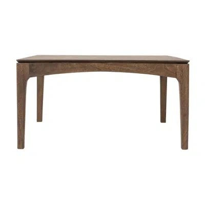 Rowena Interiors Square Mango Wood Coffee Table With Arched Apron And Tapered Legs In Brown