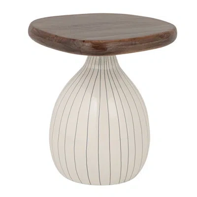 Rowena Interiors Theodora Abstract Acacia Wood Accent Table With Ceramic Base In Multicolor