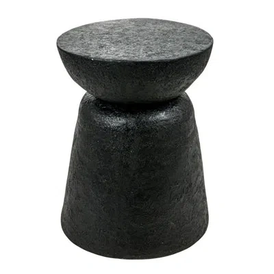 Rowena Interiors Vera Magnesium Oxide Pedestal Side Table In Black