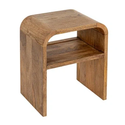Rowena Interiors Waterfall Edge End Table With Shelf In Brown