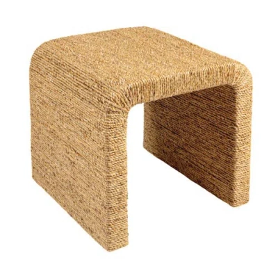 Rowena Interiors Woven End Table With Waterfall Edge In Brown