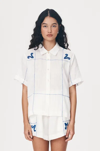 Rowie The Label Aries Linen Shirt In White