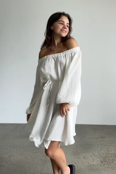 Rowie The Label Avah Mini Dress In White