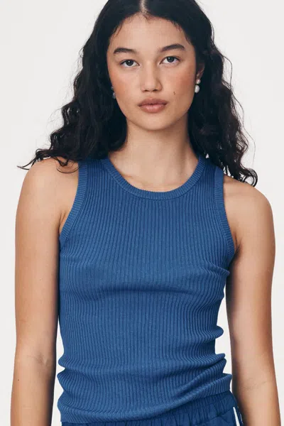 Rowie The Label Avery Knit Tank In Blue