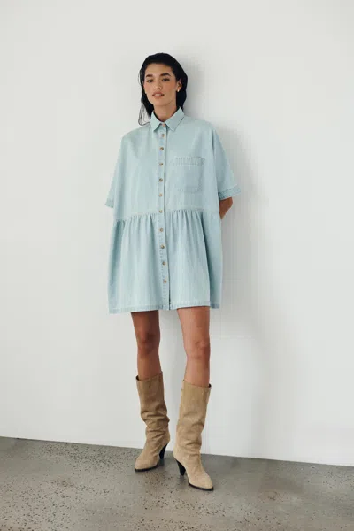 Rowie The Label Bailey Denim Dress In Blue