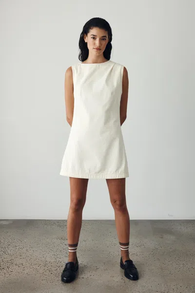 Rowie The Label Bowe Denim Mini Dress In White
