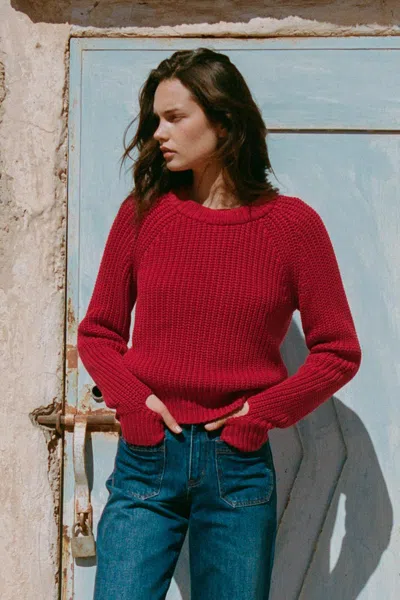 Rowie The Label Bronson Knit Jumper In Burgundy