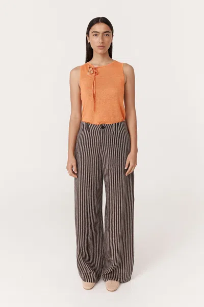 Rowie The Label Carlotta Linen Wide Pants In Multi